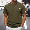 thumbnail image 2 of Rggeeun Men'S Tshirts Solid Color Short Sleeve Crew Neck Soft Breathable Loose Fit for Summer Party Delicate Shirts,Green,Xxxl, 2 of 5