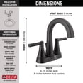thumbnail image 4 of Delta 25891LF-BL Becker™ Two Handle Centerset Bathroom Faucet in Matte Black, 4 of 5