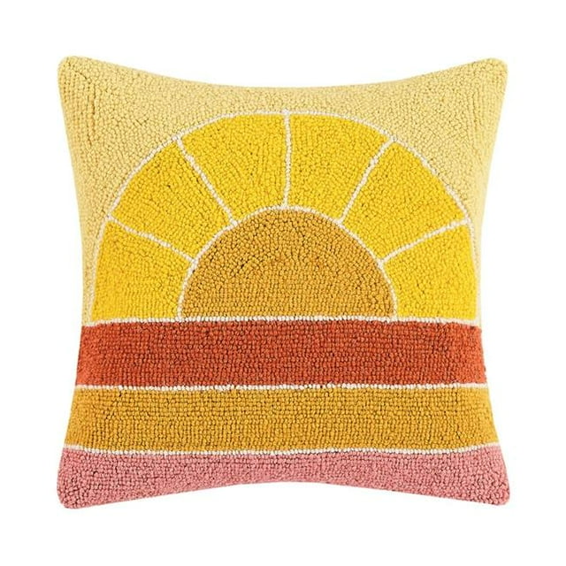 Peking Handicraft 30APS20C16SQ 16 x 16 in. Retro Rainbow Poly Filled Hook Pillow, Multi Color