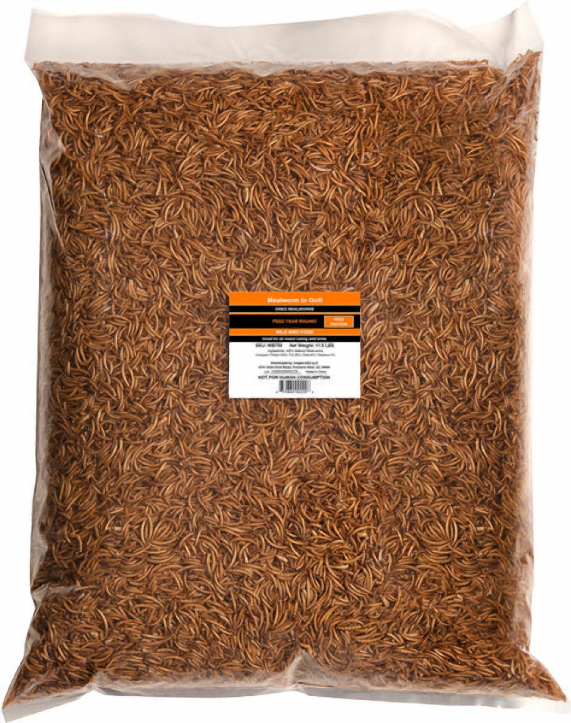 Mealworms To Go Dried Mealworms Natural Protein for Wild Birds 11lbs. Bag