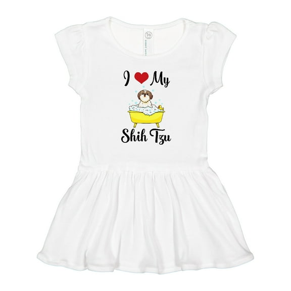 Inktastic I Love My Shih Tzu Dog Gifts Girls Toddler Dress