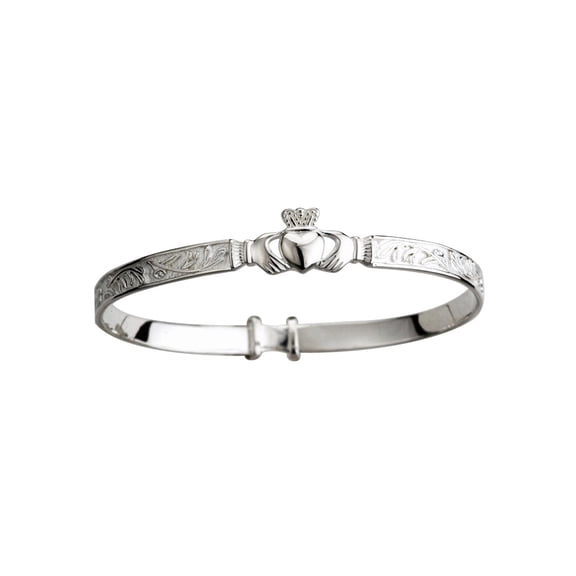 Sterling Silver Bangle Baby Claddagh (Loose)