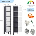 thumbnail image 4 of Fesbos Metal Locker with 5 Doors, Tall Steel Storage Lockers for Employees - 5 Tier Locker Storage Cabinets for School, Gym, Home, Office, Garage, 4 of 7