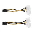 thumbnail image 1 of 2X Adaptador de Cable de Conector de Alimentación de Tarjeta Gráfica PCI-E Molex IDE Dual de 4 Una 6, 1 of 5