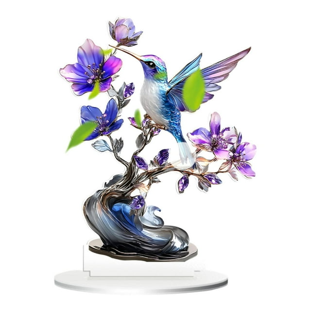 Placa de mesa multicolor 2D, colección de escritorio con soporte plano Patrón de pájaros