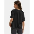 thumbnail image 3 of Summer Tops Womens Solid T Shirts for Women Loose Shirts Basic Tee, 3 of 6