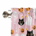 thumbnail image 7 of Halloween Valances for Windows Pink Cute Ghost Pumpkin Window Curtain Rod Pocket Skull Black Cat Holiday Window Treatment Decor Valances for Kitchen Living Room Bedroom 42x12in, 7 of 7