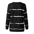 thumbnail image 4 of Follure Ladies summer short sleeve top Women's Casual Striped Sweatshirts Thermal Crewneck Long Sleeve T-Shirts Loose Black, 4 of 4