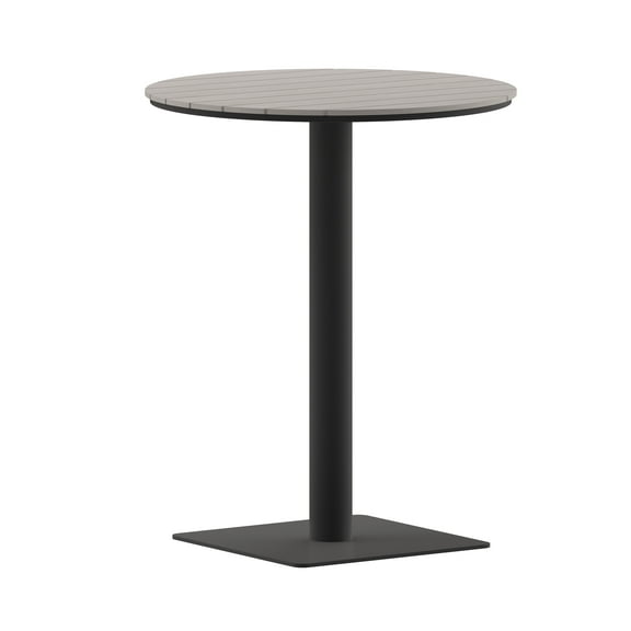 Flash Furniture Finch Rust Resistant Round Pub Table, Gray