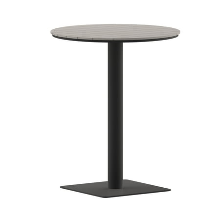 Flash Furniture Finch Rust Resistant Round Pub Table Gray