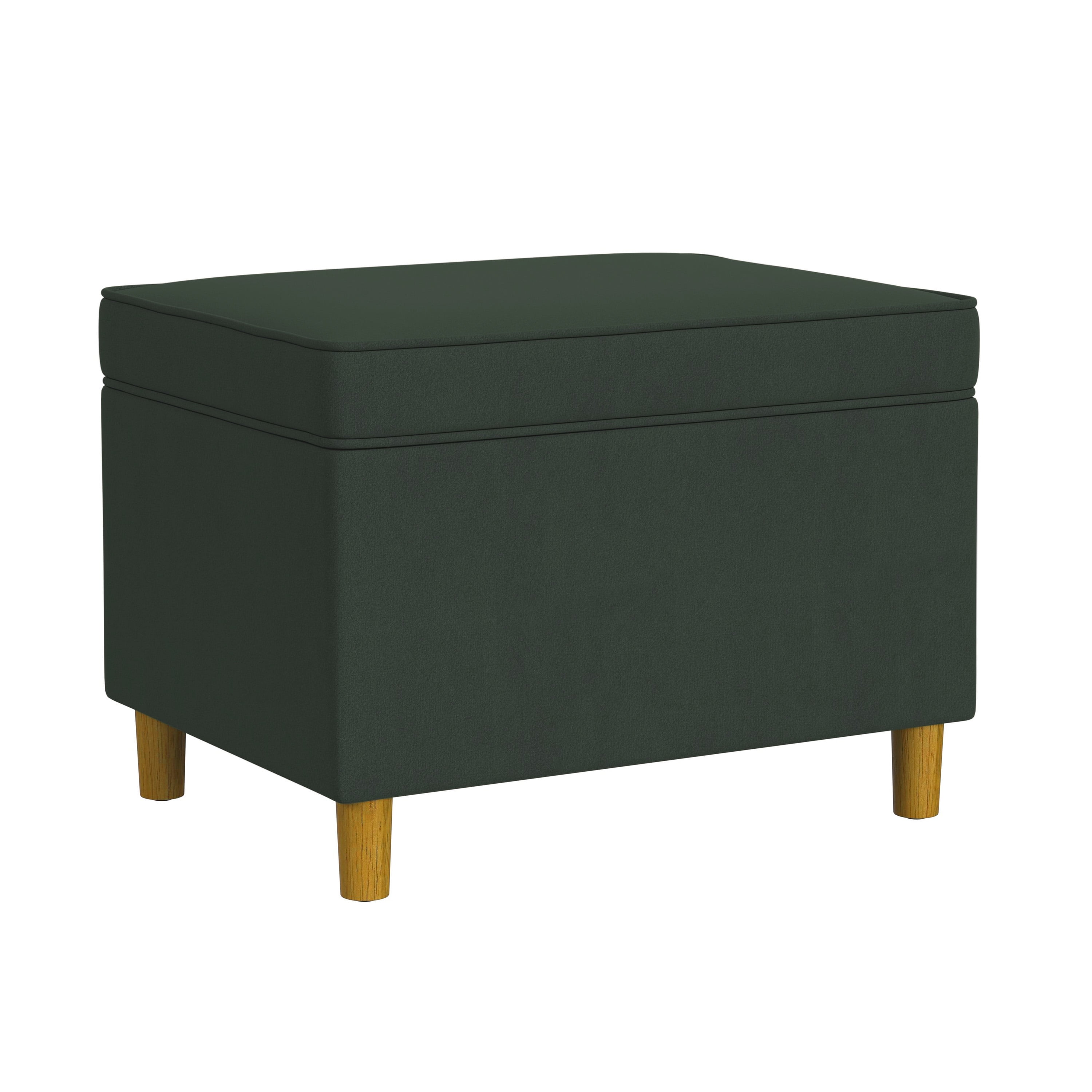 HomePop Dinah Storage Ottoman, Loden Green Velvet