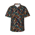 thumbnail image 2 of Xecao Retro Tape print Hawaiian shirt - a stylish short-sleeve button-down for men, perfect for casual beach and tropical outings., 2 of 9