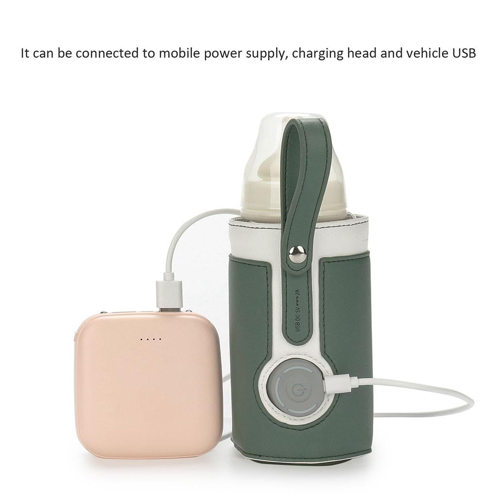 LeeQinersw Smart Baby Bottle Warmer 3 Temperature Thermostat Constant Heating USB Baby Bottle Cooler Milk Warmer for Walk Home Shopping Infant Newborn green