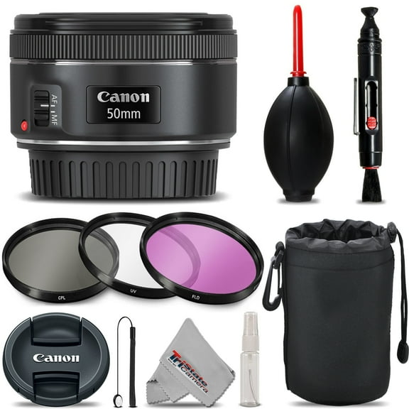 Canon EF 50mm F/1.8 STM Lens - Ultra Saving Bundle Kit   Deluxe 3pc Filter Kit (International Version)