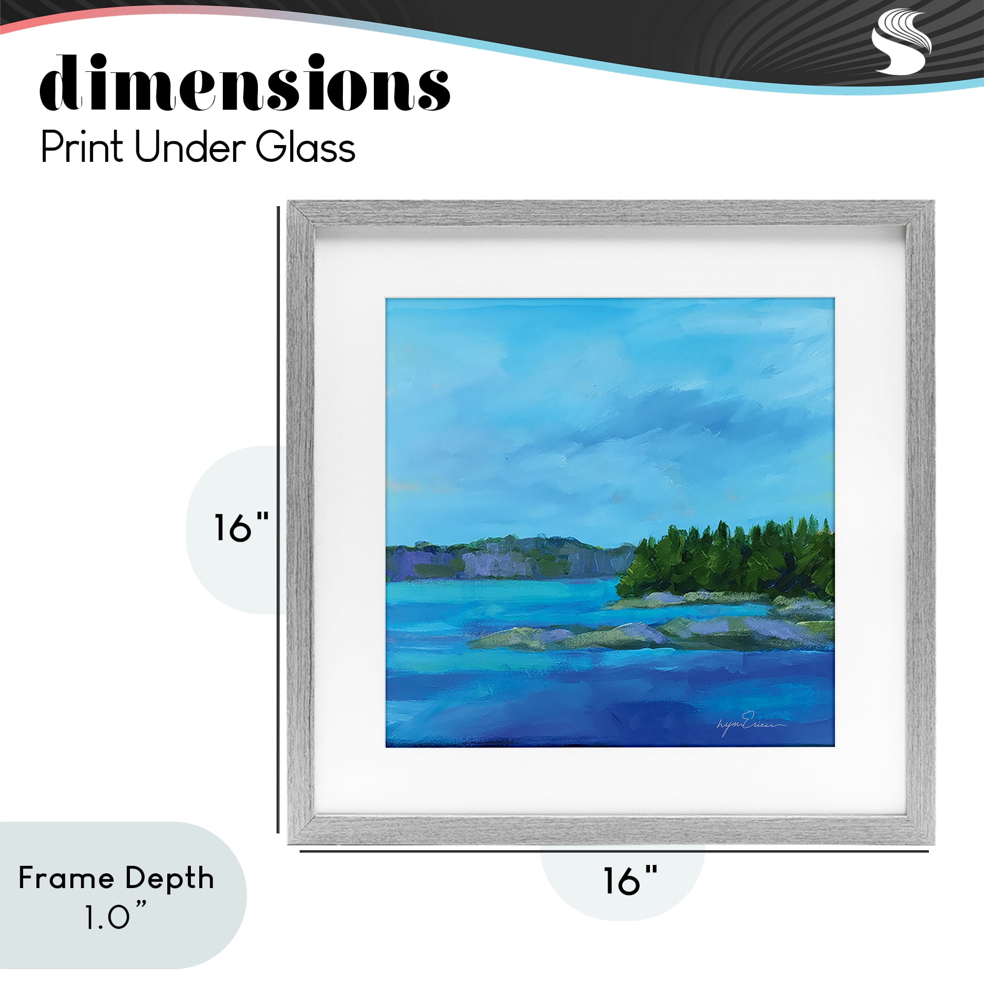 Stupell Industries Tranquil Blue Cove Gray Framed Print Under Glass, design by Lynn Ericson Fine Art