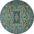 thumbnail image 1 of Ahgly Company Indoor Round Persian Light Blue Traditional Area Rugs, 3' Round, 1 of 4