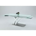 thumbnail image 3 of Chintaly Imports JILLIAN-DT-B Jillian Z Shape Dining Table with Base, Brushed Stainless Steel & White, 3 of 3
