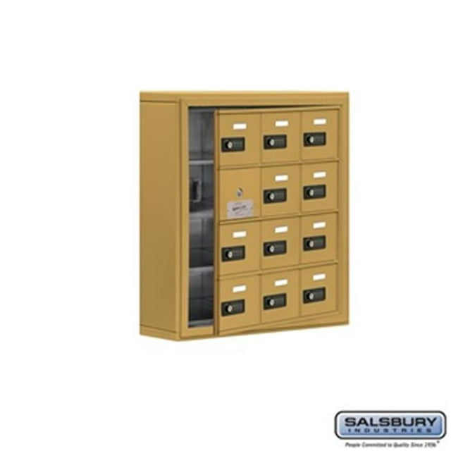 SalsburyIndustries 19145-12GSC Cell Phone Storage Locker With Front Access Panel - 4 Door High Unit, Gold