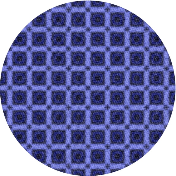 Ahgly Company Machine Washable Indoor Round Transitional Denim Dark Blue Area Rugs, 3' Round