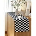 thumbnail image 5 of Table Runner 72 Inches Long for Kitchen Dining, Black White Plaid Dresser Scarf Farmhouse, Dining Table Decorations for Wedding/Parties, Farmhouse Modern Minimalist Geometric 14 x 72 In, 5 of 8