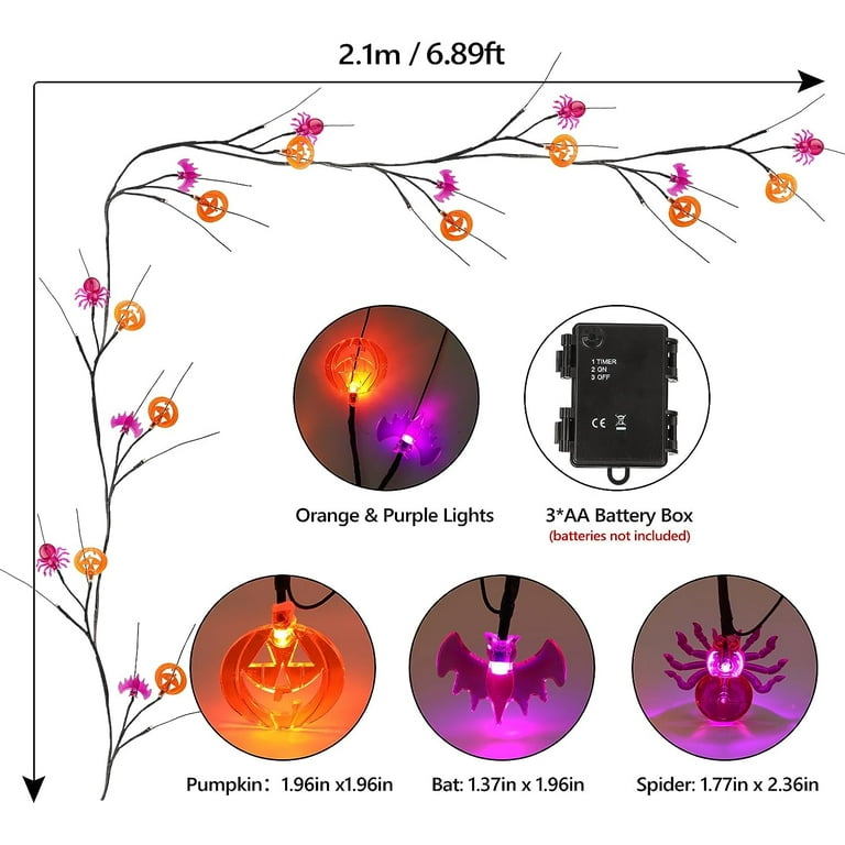 Halloween Glow in the Dark Fabric Bats on Orange – Angels Neverland