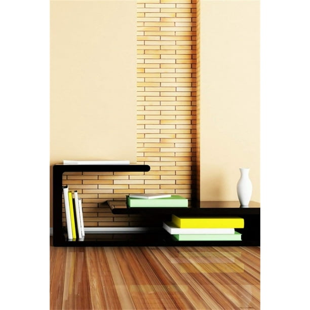 Abphoto 5x7ft Photography Backdrop Modern Decoration Bookshelf Wooden Stripe Floor And Wall Modernize Life Backdrops Walmart Com Walmart Com
