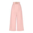 thumbnail image 4 of Timegard Womens Wide Leg Pants Elastic High Waist Ruched Fall Lightweight Travel Trousers with Pockets, 4 of 5