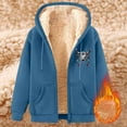 thumbnail image 3 of Fanxing Clearance Deals 2025 Men's Sherpa Zip Up Print Hooded Coat Plus Size Fuzzy Fleece Hoodies Sweatshirt Overcoats Outwear S-3XL Light Blue,XXL, 3 of 5