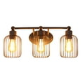 thumbnail image 2 of Elegant Designs 22" Industrial Farmhouse 3 Light Metal Birdcage Decorative Wall Mounted Vanity Fixture with Matching Metal Oval Backplate For Bathroom, Entryway, Hallway, Vanity, Black, 2 of 7