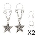 thumbnail image 1 of 2x Anillos de Pezón Falsos de Estrella de Cristal Cuelgan Imitación No Perforada Sin Joyería 2 piezas, 1 of 10