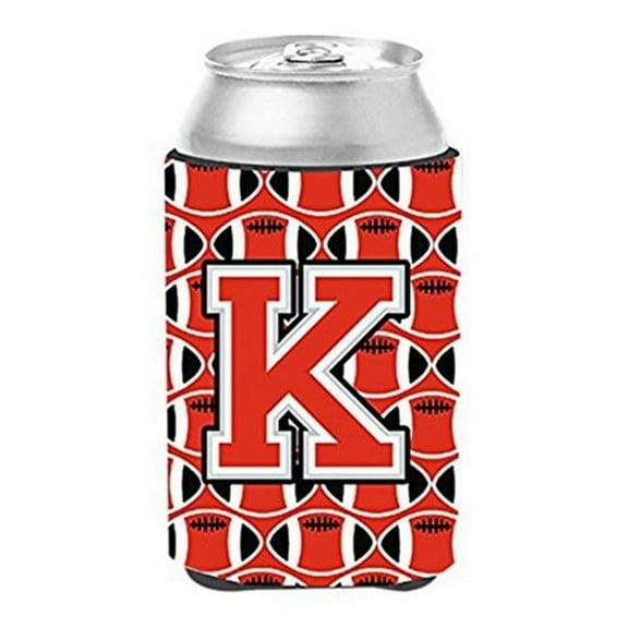 Letter K Football Scarlet & Grey Can or Bottle Hugger