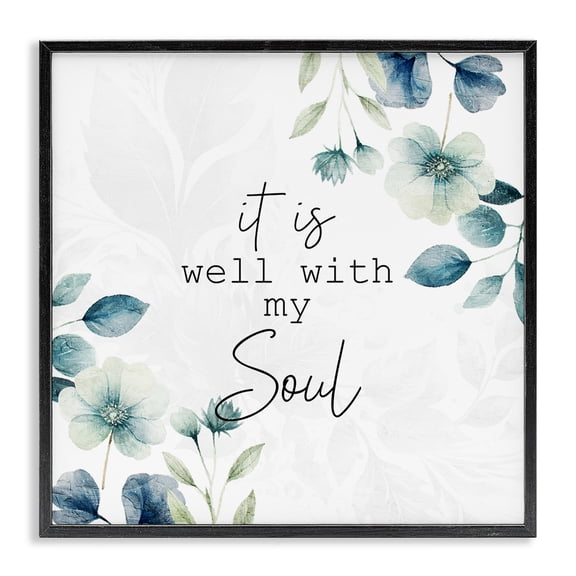 Stupell Industries Cottage Well With Soul Florals Black Framed Giclee Art, 12 x 12, by Kim Allen