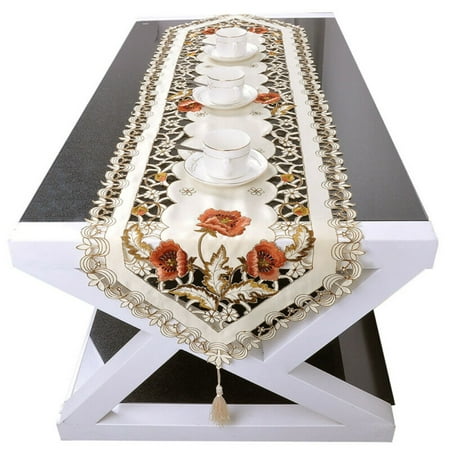 

Lace Table Runner Embroidered Tablecloth Wedding Valentine Day Home Decor