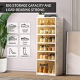 thumbnail image 4 of - Foldable Shoe Rack Organizer for Closet Pairs Collapsible Plastic Shoe Shelf Large Shoes Cabinet with Door Clear Stackable Storage Box Easy Assembly, 4 of 6