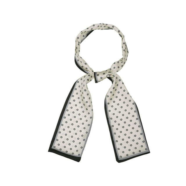 INSPIRE CHIC Women's Skinny Scarf Polka Dots Neck Wraps Ribbon Hairband Neckerchief Gray Small Dot