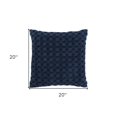 thumbnail image 5 of 20" Blue Cotton Throw Pillow With Texture, 5 of 7