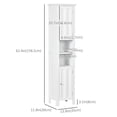 thumbnail image 3 of kleankin Tall Bathroom Storage Cabinet with Shelves, White, 3 of 10