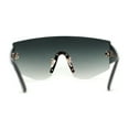 thumbnail image 4 of Rimless Oversize Shield Racer Diva Sunglasses Gold Black Green, 4 of 4