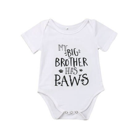 

Franhais Baby Summer Romper Short Sleeve Letter Printed Envelope Neckline Outfit Button Closure One-piece Jumpsuit