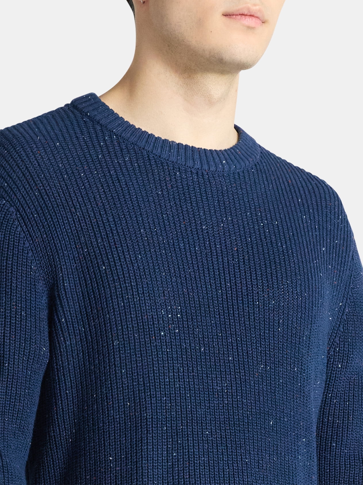 No Boundaries  Souffle Yarn Confetti Sweater with Long Sleeves, Men's Sizes XS-3XL