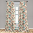 thumbnail image 5 of Ambesonne East Curtains, Japanese Nature, Pair of 28"x95", Salmon Pale Green Blue, 5 of 5
