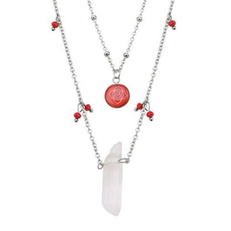 Inox Jewelry CHAKRA02NK1 Root Chakra Arts Stainless Steel Necklace, Red