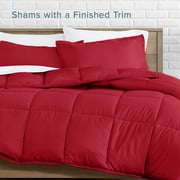 Bare Home Down Alternative Comforter Set - 3-Pieces - All Seasons - Oversized King, Red