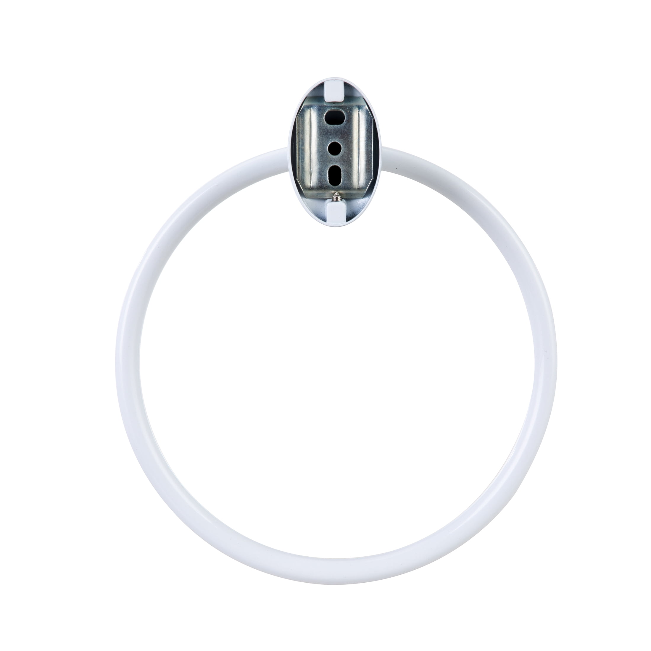 (2 pack) Mainstays 7.1-inch Oval Wall Mount Towel Ring White Finish with Hardware