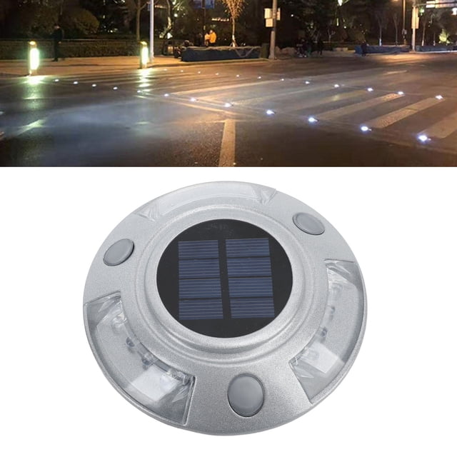 Luces De Cubierta Solar, aleación De Aluminio, 12 LED, Luces De Pasos De Advertencia Para Entrada, Muelle, Carretera, Con Control De Luz Inteligente, Ahorro De Energía, No