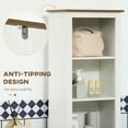 thumbnail image 5 of kleankin Slim Bathroom Storage Cabinet with Open Shelves & Cupboard, Freestanding Linen Tower Tall Skinny Bathroom Storage Cabinet Door Shelves, White, 5 of 9