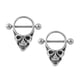 thumbnail image 1 of 2pcs Skull Head Anillos de Pezón 14g Barbell Bar Anillos Punk Halloween, 1 of 6