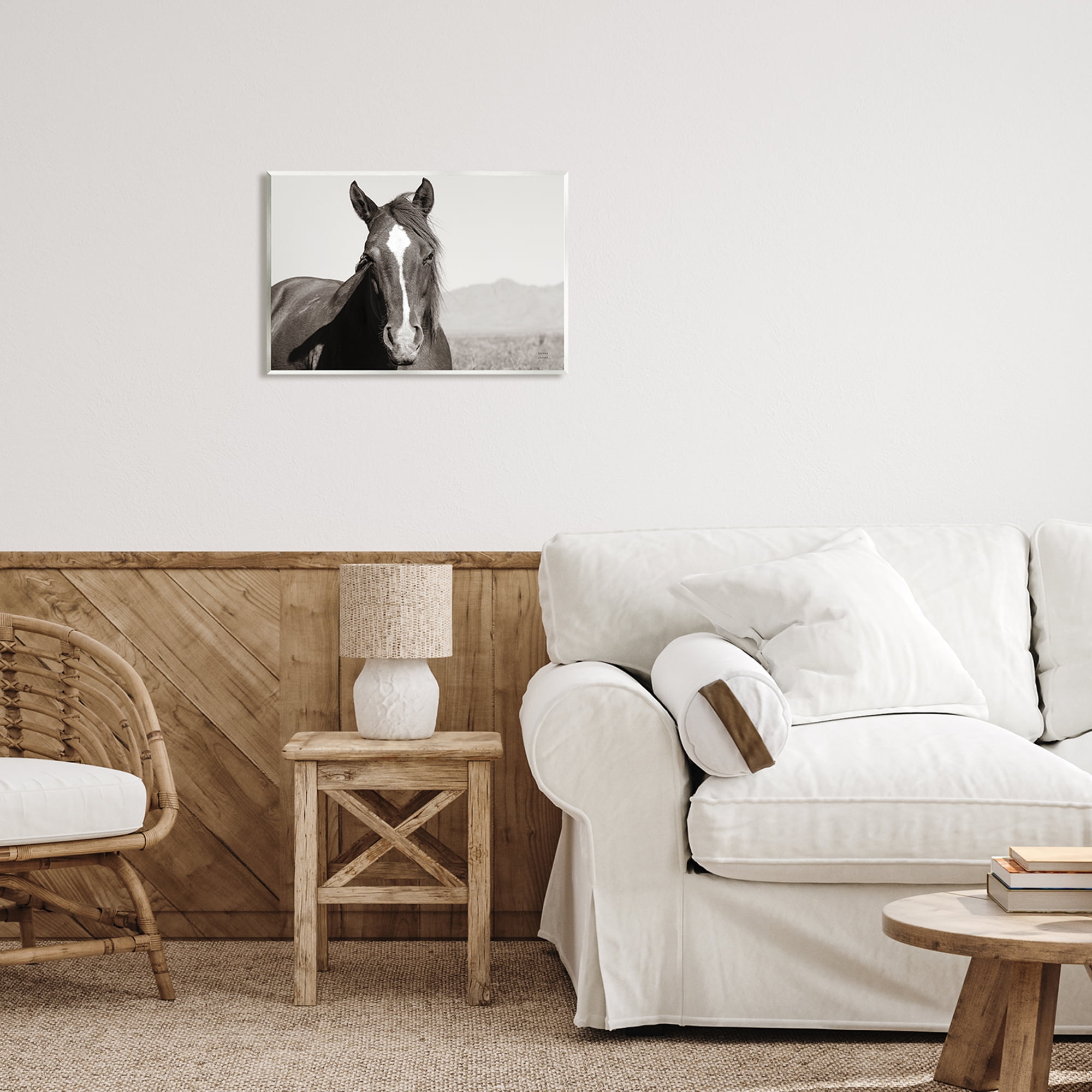 Stupell Industries Windblown Stallion Portrait Animals & Insects Photography Unframed Art Print Wall Art, 19 x 13