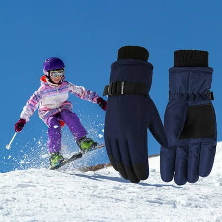 

Zeceouar Kids Toddler Winter Fleece Snow Ski Gloves Children Waterproof Windproof Warm Glove Outdoor Thermal Snow Mitten for Cold Weather Girls Boys