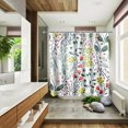 thumbnail image 4 of Coolmade Fabric Shower Curtain, Flower Nordic Chic Polyester Bath Curtain Set with Hooks, Decorative Heavy Weighted 72-inch Bathroom Curtains, 4 of 9